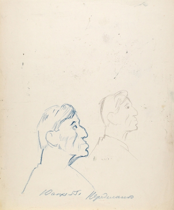 Филипповский, Г.Г. Набросок портрета Бориса Пастернака. Переделкино, 10 апреля 1955.
