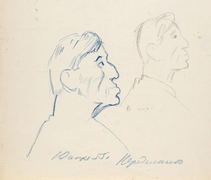 Филипповский, Г.Г. Набросок портрета Бориса Пастернака. Переделкино, 10 апреля 1955.