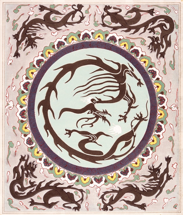 Кольцова-Бычкова Александра Григорьевна (1892–1985) Из серии «Роспись изразца для камина». 1928. Бумага, пошуар, 25x29 см.