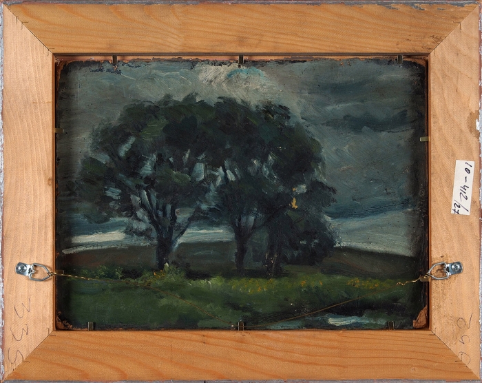 Окс Евгений Борисович (1899-1968) «Вечер в деревне». 1930-е. Картон, масло, 23,5x33 см.
