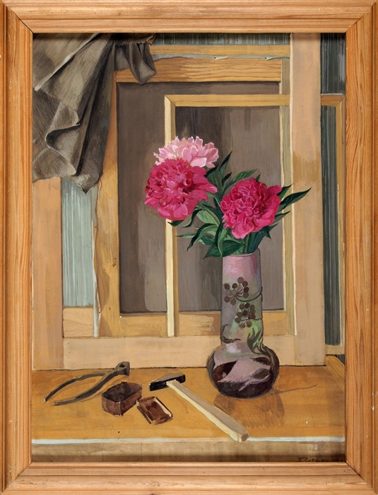 Лившиц Татьяна Исааковна (1925–2010) «Пионы». 1964. Картон, темпера, 58x43 см.