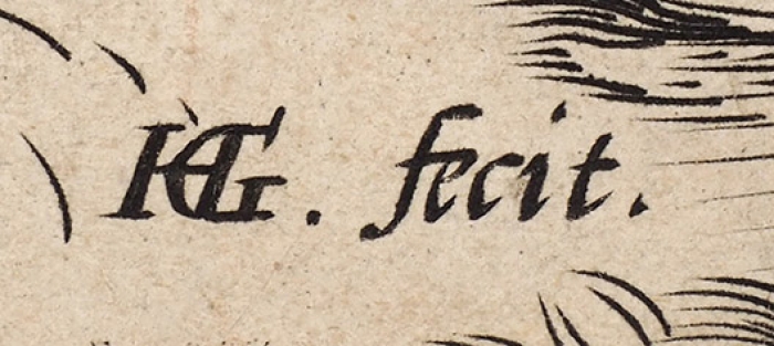 Гольциус Хендрик (Hendrik Goltzius) (1558–1617) «Тит Манлий Империоз Торкват (Titus Manlius Torquatus)». Лист из серии «Римские герои». 1586. Бумага, резец, 35,5x23,3 см (лист обрезан).