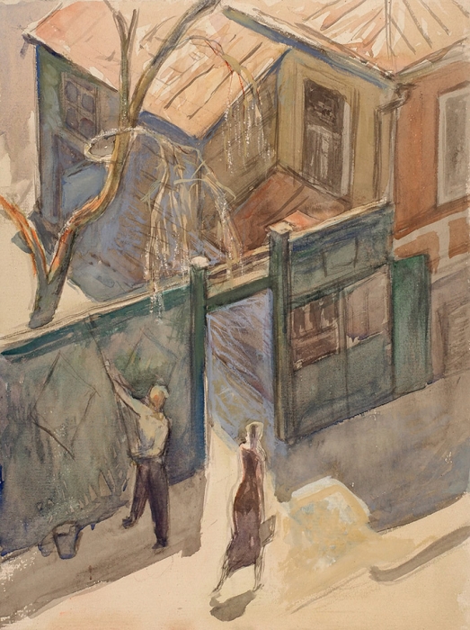 Пискарев Николай Иванович (1892–1959) «Весна». 1930-е. Бумага, смешанная техника, 30,5x23 см.