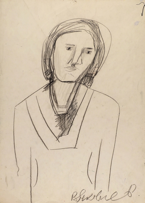 Яковлев Владимир Игоревич (1934–1998) «Портрет». 1970-е. Бумага, карандаш, 42,7x30,5 см.