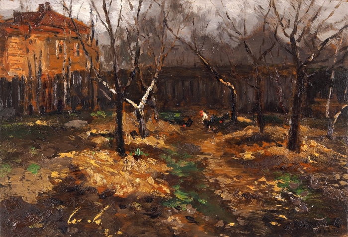Радимов Павел Александрович (1887–1967) «Казанский дворик». 1924. Дерево, масло, 13,7x20 см.