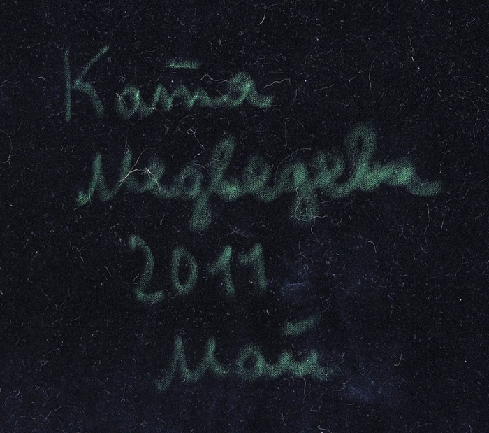 Медведева Катя (род. 1937) «Балет». 2011. Бархат, акриловые краски, 103x155 см.