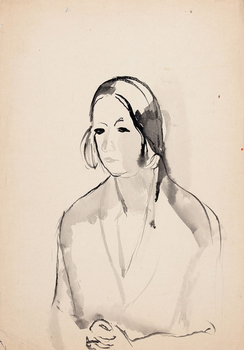 Горшман Михаил Ефимович (Мандель Хаимович) (1902–1972) «С сенокоса». На обороте «Женский портрет». 1930-е. Бумага, гуашь, 42,5x61,5 см.