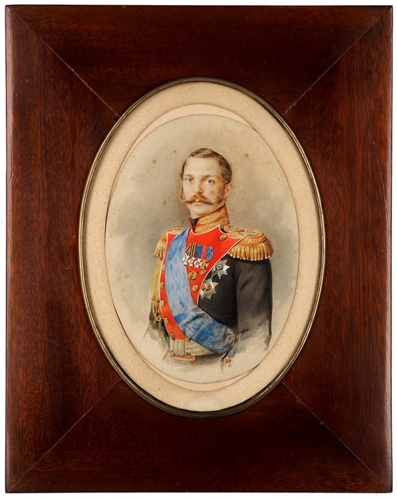 [Собрание коллекционера Ю.Г. Епатко] Неизвестный художник. «Портрет императора Александра II». 1855.