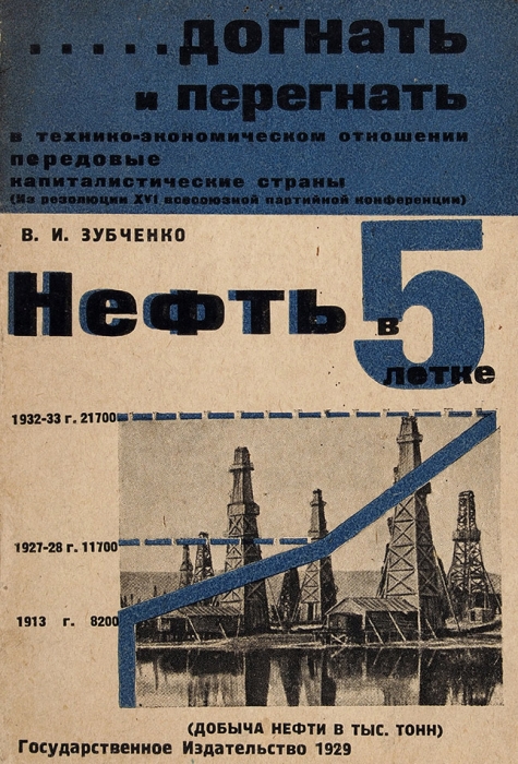 Зубченко, В. Нефть в 5-летке / обл. С. Телингатера. М.; Л.: ГИЗ, 1929.