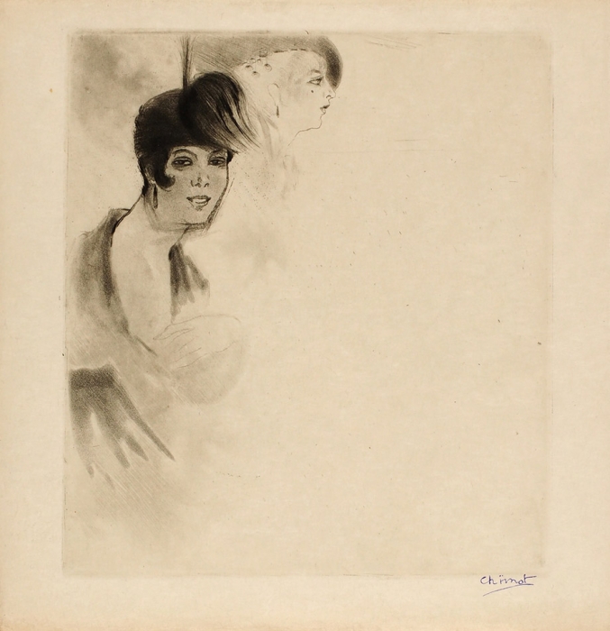 Шимо Эдуард (Еdouard Chimot) (1880–1959) «Вкус тайны». 1919. Бумага, офорт, 20,5x19,8 см (лист), 17,5x15,7 см (оттиск).