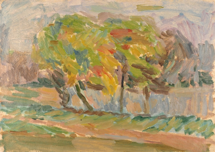 Нисс-Гольдман Нина Ильинична (1893–1990) «Пейзаж». 1950-е — 1960-е. Картон, масло, 29,7x42,8 см.