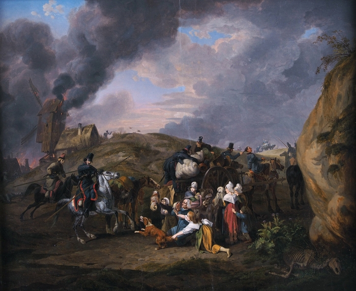 [Победителей не судят...] Питер фон Гесс. Донские казаки в обозе с французскими беженцами. Мюнхен, 1819.