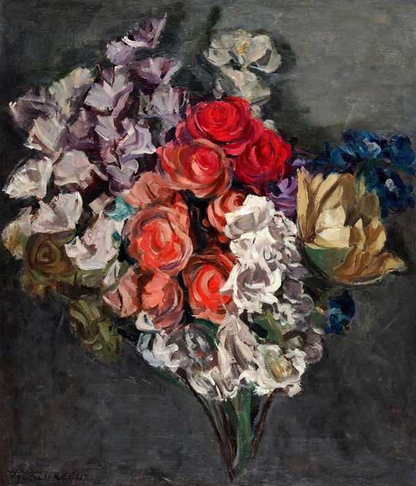 Зенкевич Борис Александрович (1888–1972) «Искусственные цветы». 1933. Холст, масло, 64,5x55,5 см.