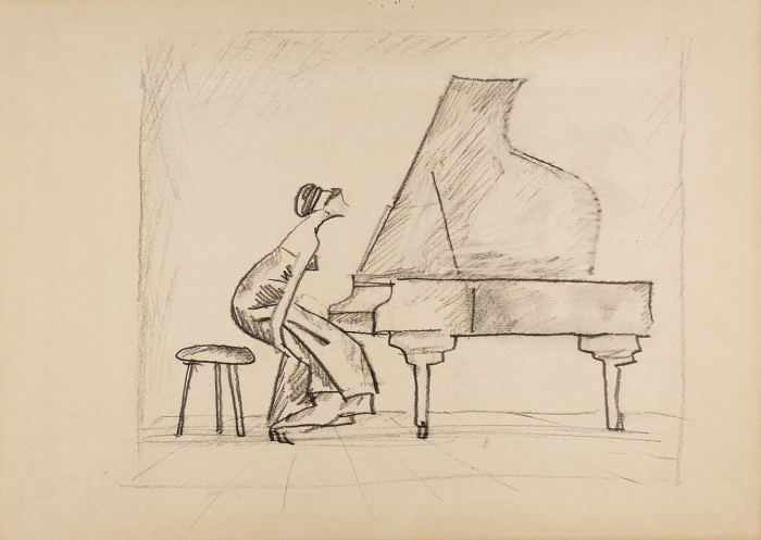 Сойфертис Леонид Владимирович (1911–1996) «У рояля». 1950-е. Бумага, графитный карандаш, 29,5x40,7 см.