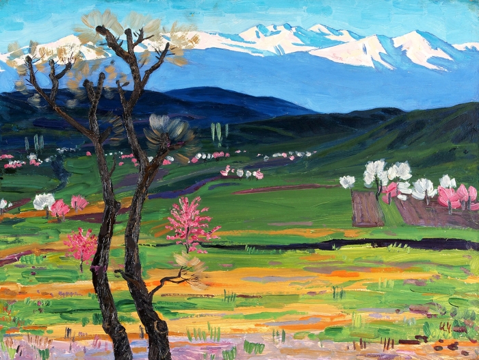 Купецян Арам Авакимович (1928–2017) «Армения. Весна». 1964. Картон, масло, 50x66 см.