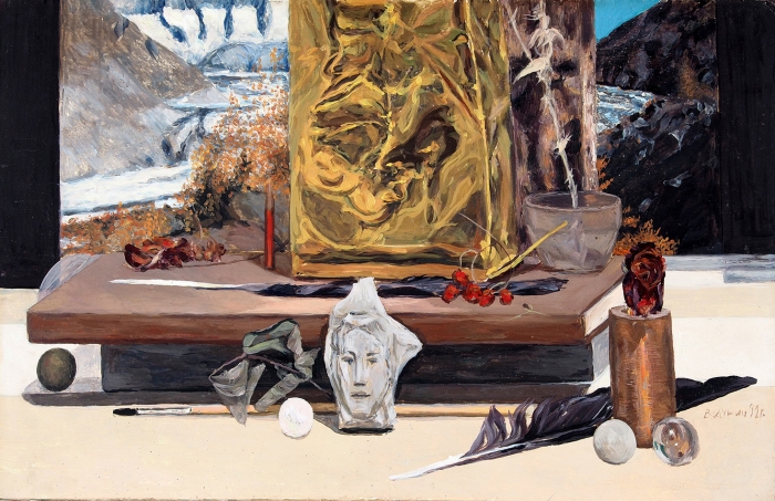 Дунич Валерий Евгеньевич (1937–2016) «Натюрморт». 1992. Оргалит, масло, 35,5x55 см.