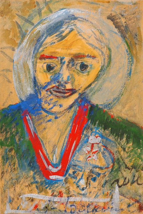 Яковлев Владимир Игоревич (1934–1998) «Портрет». 1994. Картон, смешанная техника, 51x34,5 см.