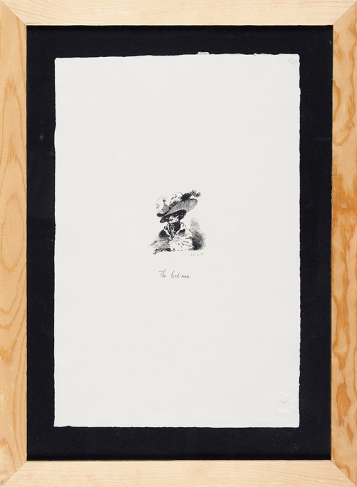 Пепперштейн Павел Викторович (род. 1966) «The bird-man». Из проекта «Rembrandt». Пробный оттиск (в тираж не пошел). 2007. Бумага ручного литья, литография, 42x27,5 см (лист).